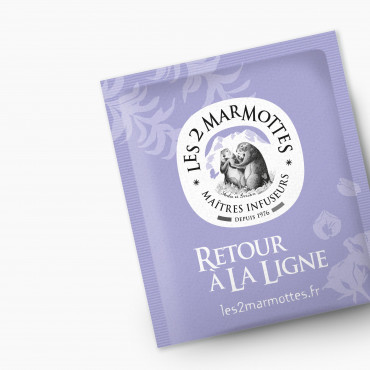 Infusion Retour à la ligne thé vert verveine rose Les 2 Marmottes - Made in France - Sans arômes ajoutés