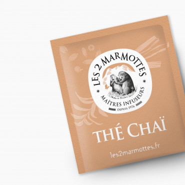 Thé Chaï - thé noir aux épices biologique Les 2 Marmottes - Made in France - Sans arômes ajoutés
