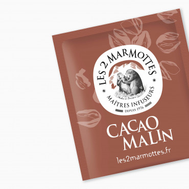Echantillon Infusion bio cacao malin - thé rouge roibos Les 2 Marmottes